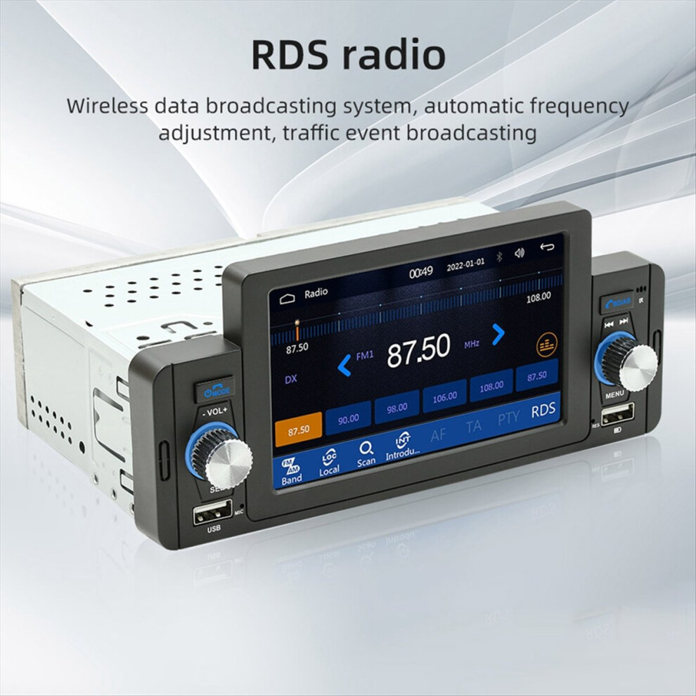 1 Din 5 Inch Car Radio Carplay Stereo Bluetooth Mp 4851636010866