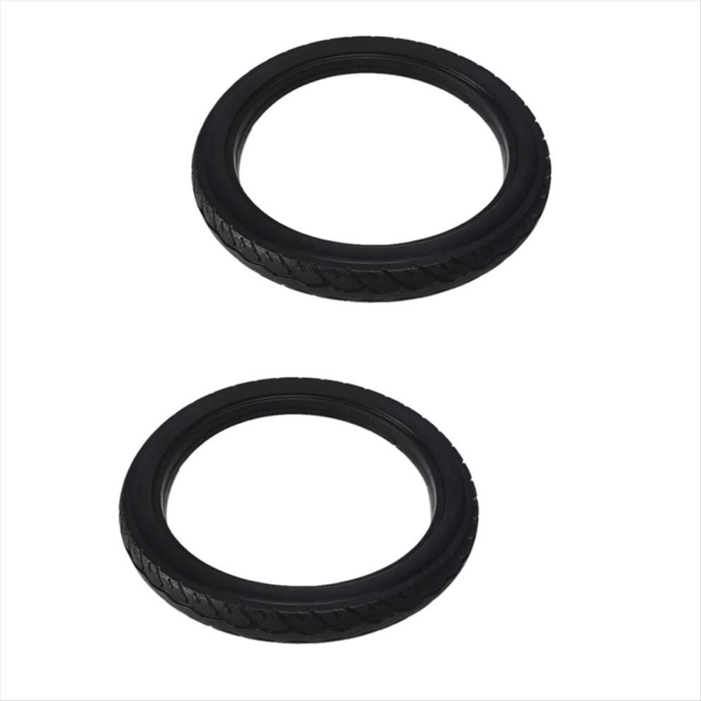 2Pcs 16 Inch X 1.75 Bicycle Solid Tires Bike Black 4853526558168