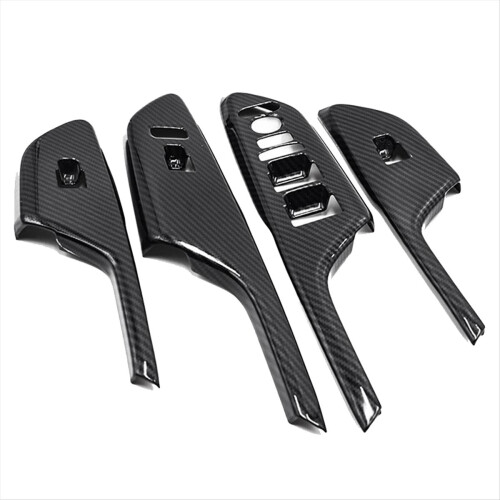 Carbon Fiber Interior Door Armrest Glass Button De