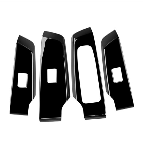 4Pcs Black Car Door Window Lift Button Panel Cover 1