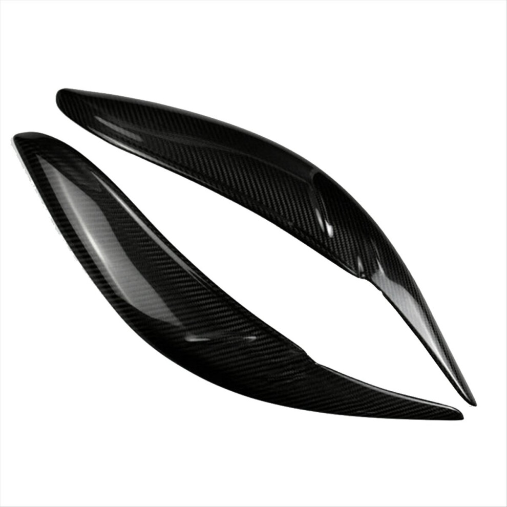Car Carbon Fiber Headlights Eyebrow Eyelid Trim Co 4853538315018