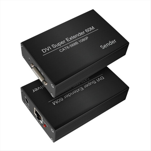 DVI Extender RJ45 Cat6 Cable to 196.8Ft Transmitte 2