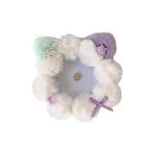 Plush Cats Ear Badge Holder Anime Goods Trendy-Green and purple