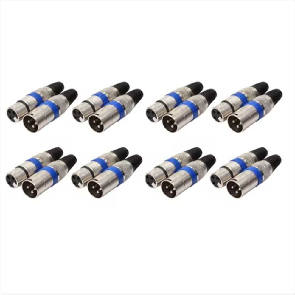 8 Pairs Xlr Connector 3Pin Audio Microphone Mic Ma 4851636070938