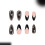 24Pcs Punk Style False Nails with Floral Pattern Plastic Nail 6