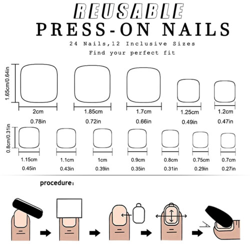 French False Nail With Glitters Accents White Tip Elegant Press 2
