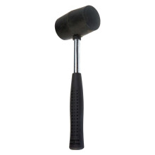 12Oz Rubber Mallet With Steel Shaft, Black, 27 Cm Length, 8.5 Cm Head, DIY Camping Tool