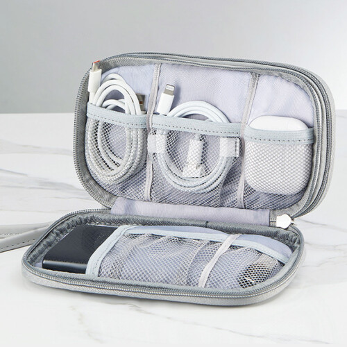 Water Resistant Tech Pouches Double Compartment Storage-Black 2