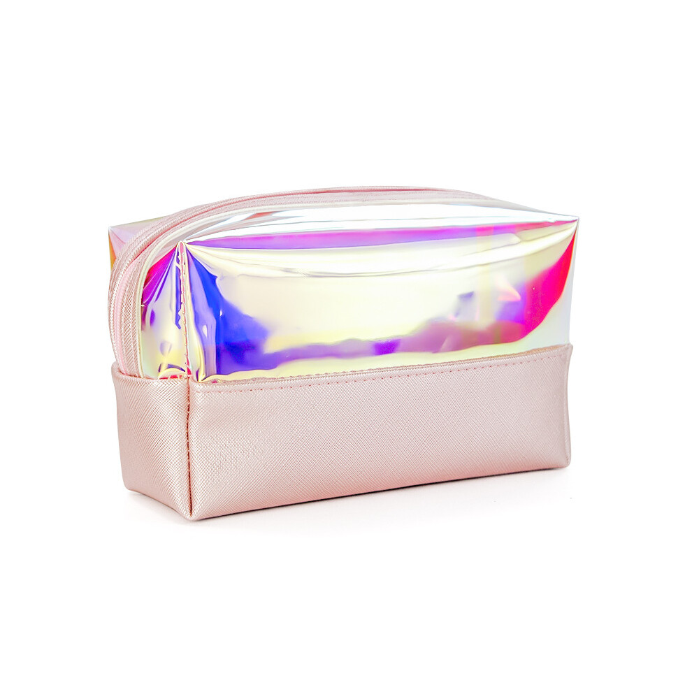 Sparkling Glamour: Holographic Makeup Bag For Women, Gradient Cosmetic Bags With Holographic Surface, Ideal For Travel, Business Trips, Camping, Trave