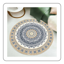 Tapete Boho Mandala com Design Inspirado em Arte, Confortável em Tecido de Microfibra com Base Antiderrapante para Sala de Estar, Sala de Jantar e