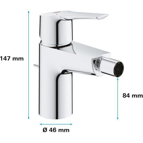 Grohe Einhebel-Bidetmischer - GROHE - Größe S - Metall - Rechts - Grau 2