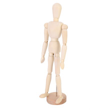 Gelede houten mannequin met afneembare standaardbeugel en sieradenplank, tekenmodel dat menselijke houdingen en bewegingen nabootst, hulpmiddel voor