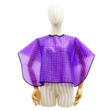 Anti Slip Hair Coloring Cape Reusable Hook-Water Cube Shawl Pur