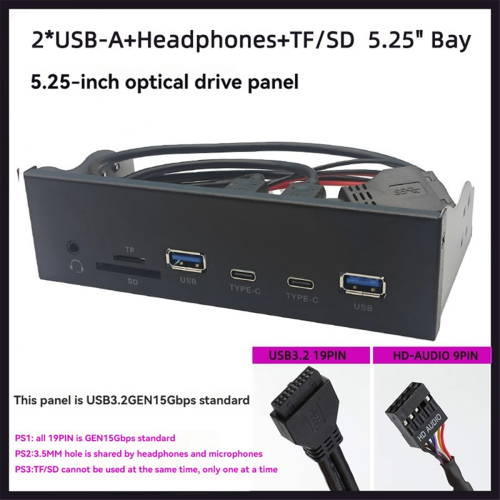 USB Front Panel for PC 2 X 3.2 GEN1 5Gbps + TYPE-C 2