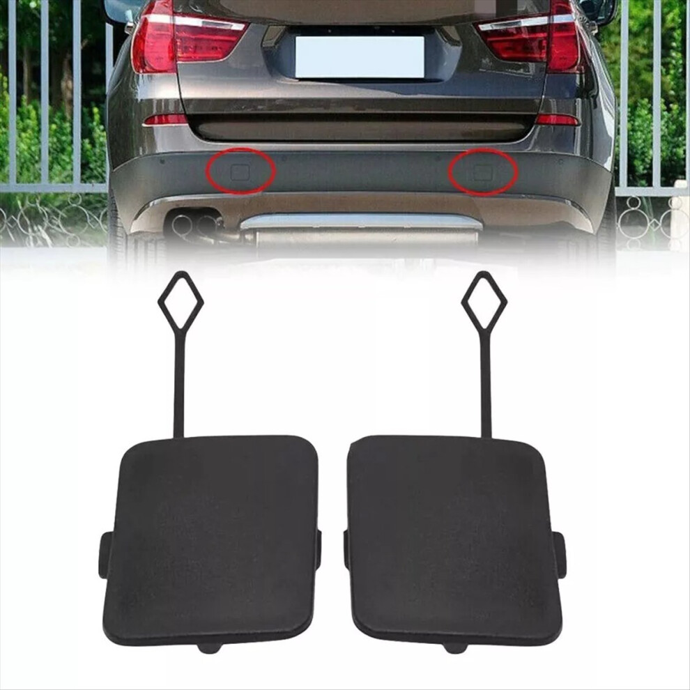 1 Pair Car Rear Left & Right Bumper Tow Hook Eye C Black 4853784050978