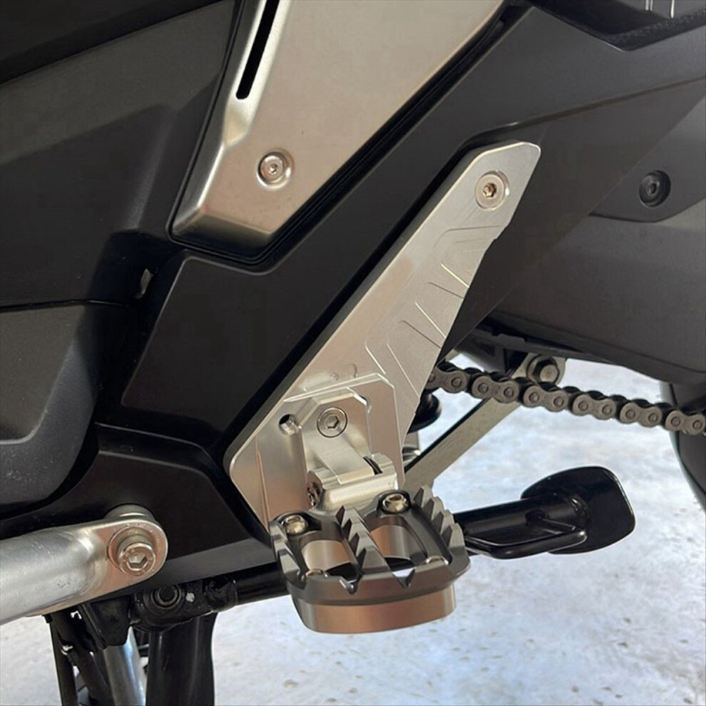 Motorcycle Folding Footrest Footpegs Passenger Rea Light/Black/Silver 4853784062759