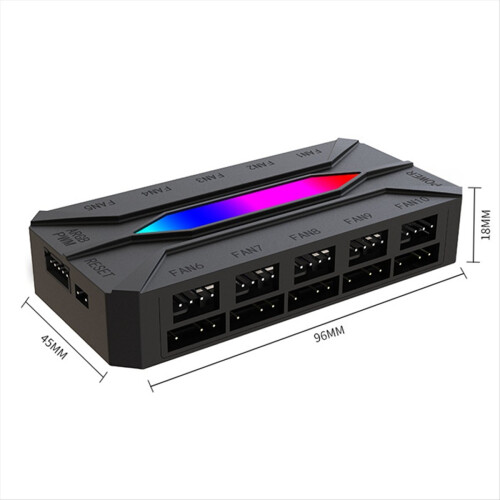 Dual Ten-Way ARGB Controller Computer Cooling Chas 2