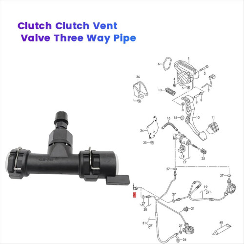 Car Clutch Vent Valve Three Way Pipe 1J0721468E fo 2