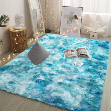 Fluffy Rugs Anti Slip Shaggy Rug Large Living Room Bedroom Carpet Super Soft Mat Teal Tie & Die_120 x 170 cm (4 ft x 5 ft 8 in)