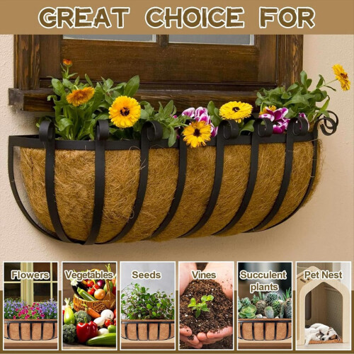 24Inch Trough Coconut Liners, Natural Liners for Wall Planter 2