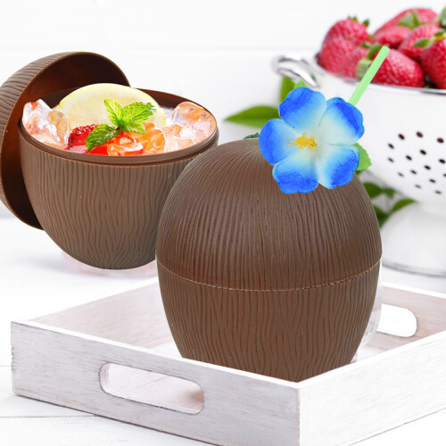 Hawaiian Coconut Pineapple Cups Luau Summer Beach 2