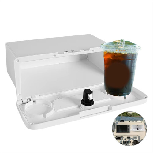 Marine Recessed Glove Box Storage with Push Lock & 2