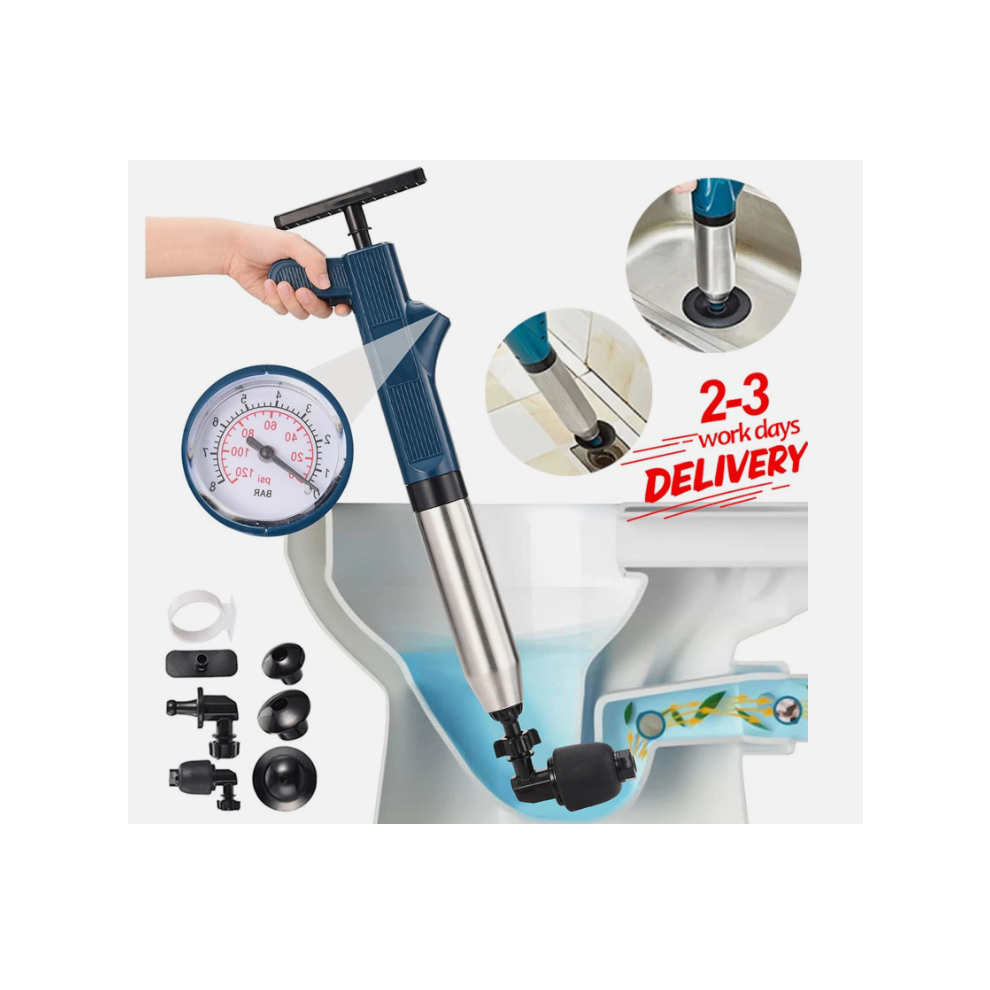 Powerful Toilet Plunger Unblocker Air Pump Sink Blaster Drain Blockage Remover 34649152