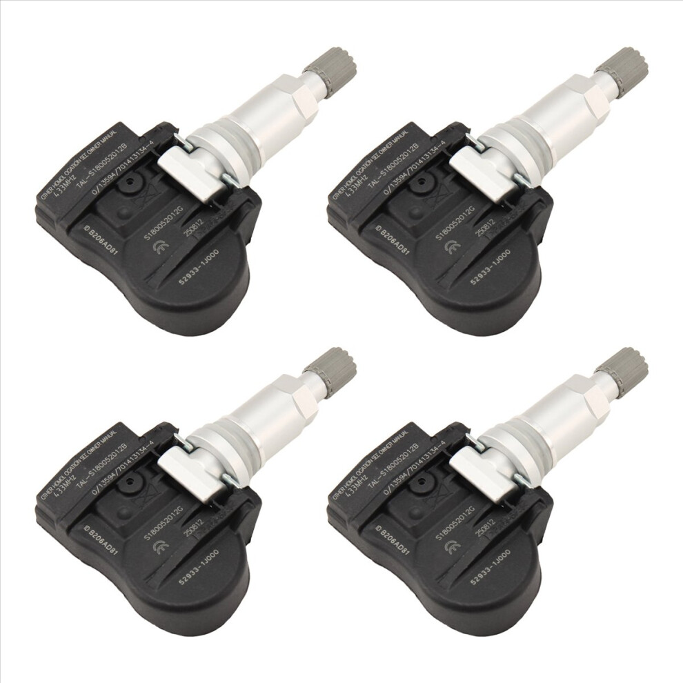 4Pcs 433Mhz Tpms Tire Pressure Monitor System 5293 4852581906860