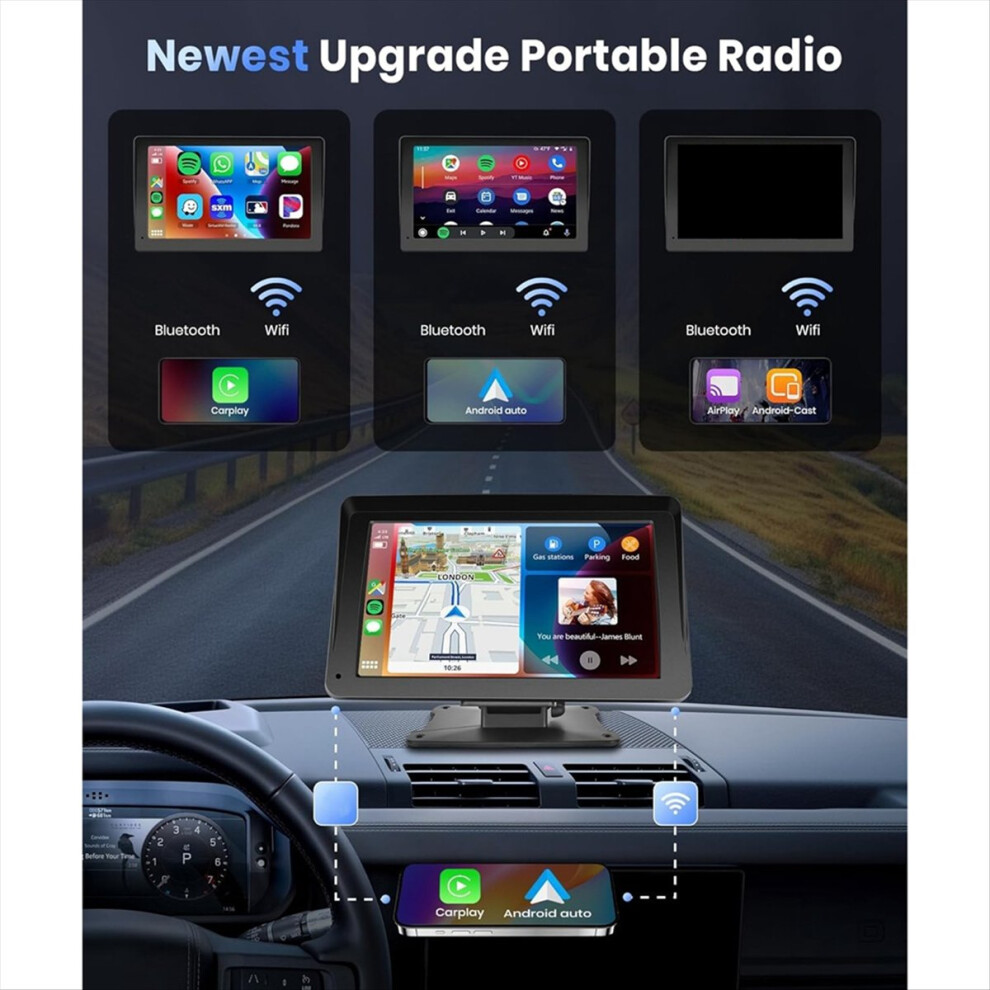 Portable Car Stereo Wireless Carplay Android Auto, 4853784094538