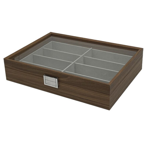 Walnut Wood Sunglasses Storage Display Box 8 Slots