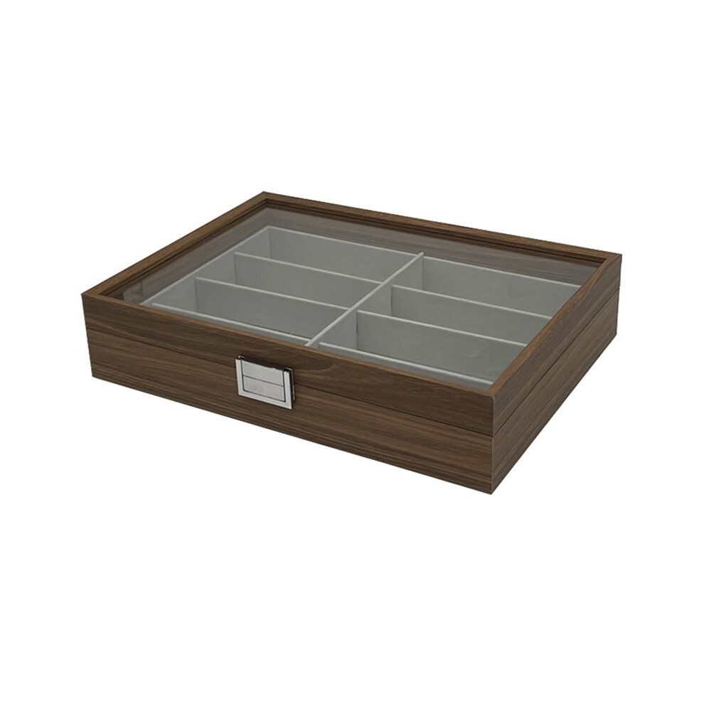 Melitt Walnut Wood Sunglasses Storage Display Box 8 Slots
