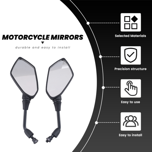 Universal 2Pcs Motorcycle Big Size Rear View Mirro 2