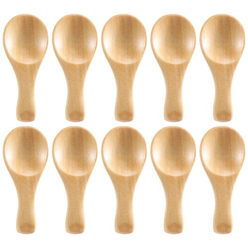Short Handle 10 Packets of Small Wooden Spoon, Per 1