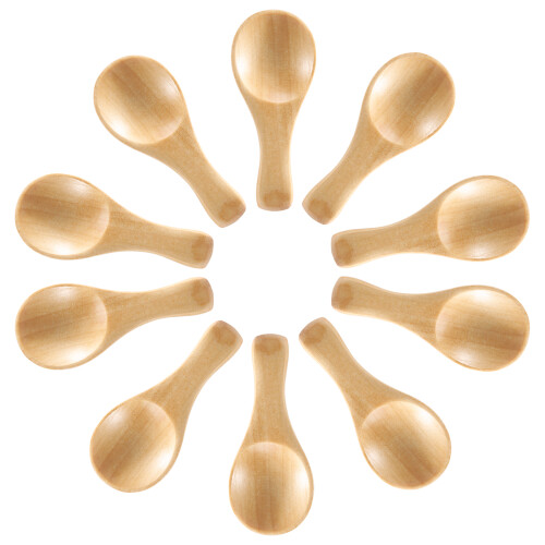 Short Handle 10 Packets of Small Wooden Spoon, Per 2