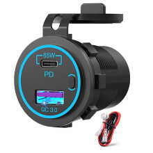65W PD 12V USB Outlet for Laptop C Car Charger Soc