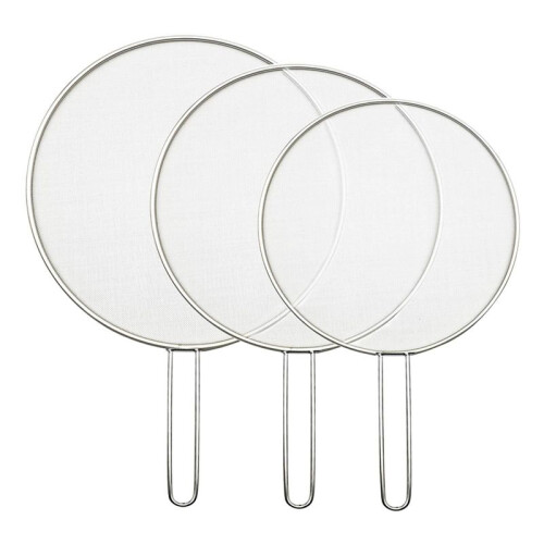 3PCS Stainless Steel Splatter Screen Mesh Pot Lid 1