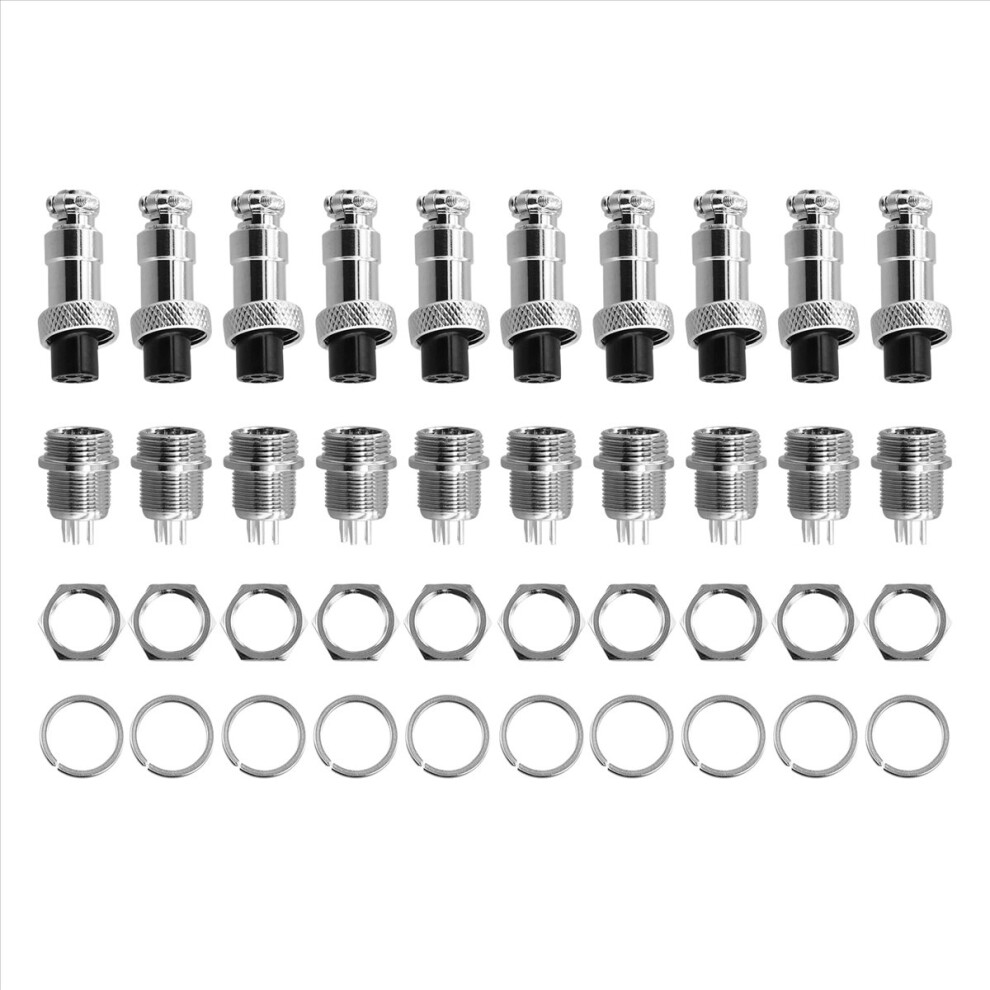10Set M12 5 Pin 12Mm Aviation Connector Male + Fem 4852581956391