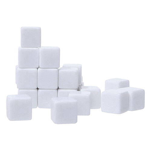 16MM White Acrylic Cubes Blank Dice for Board Game 1