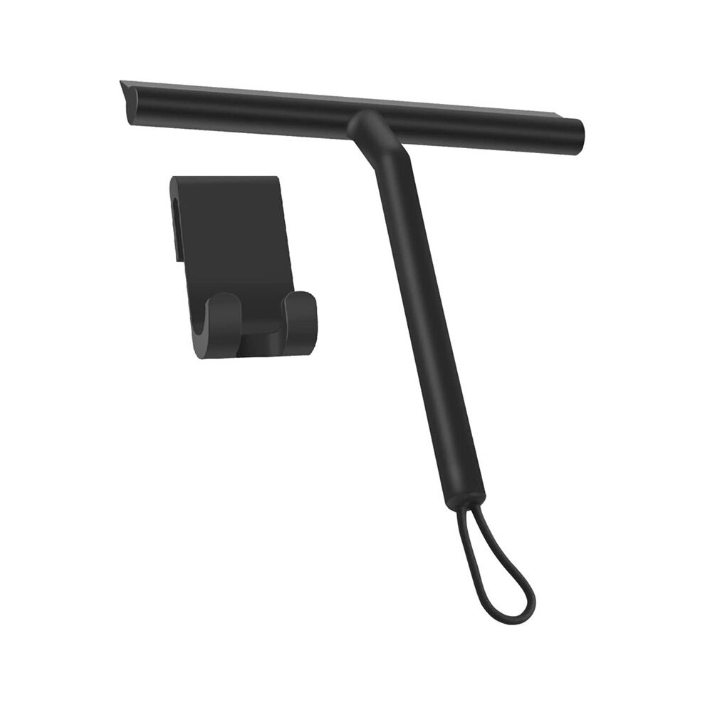 Silicone Shower Squeegee With Hook & Lanyard, Blac 4852581948037