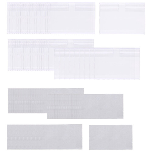 50Pcs Clear Plastic Label Holder Price Tag, Shelf 2