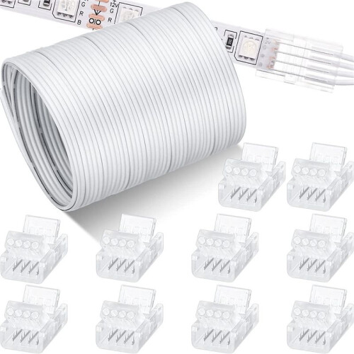32.8Ft RGB Extension Cable Wire Cord 4 Pin, 10 mm 2