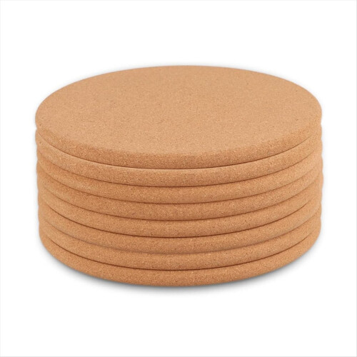 Pack of 8 Cork Coasters, Round Pot Coasters,Cork C 1