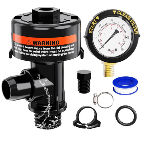 98209800 Pool Filter Pressure Gauge, Manual Bleed