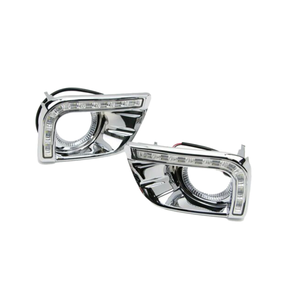 2Pcs Car Led Drl Daytime Running Chrome Fog Light 4852581963832