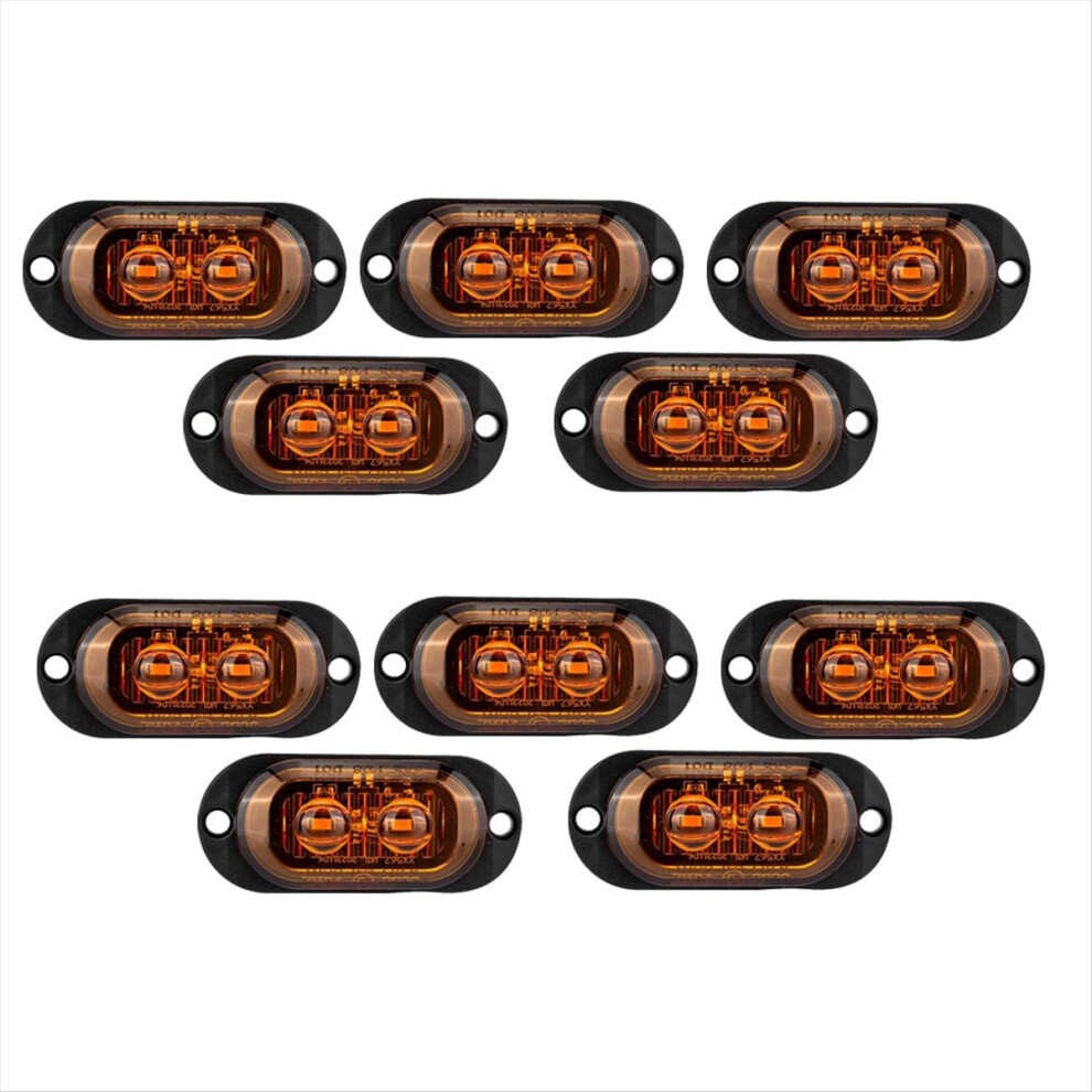 10Pcs 12V-24V 2Led Car Side Marker Lights Turn Sig 4852581954366