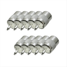 10 Pcs Connector PL259 UHF Male Plug Solder for RG