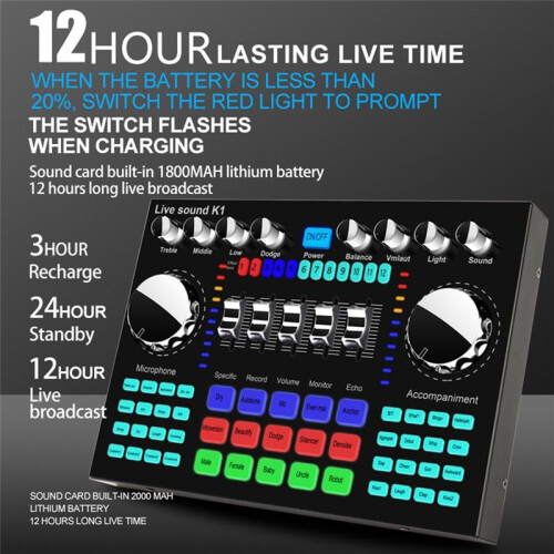 K1 Live Sound Card Portable Bluetooth Profession A 2