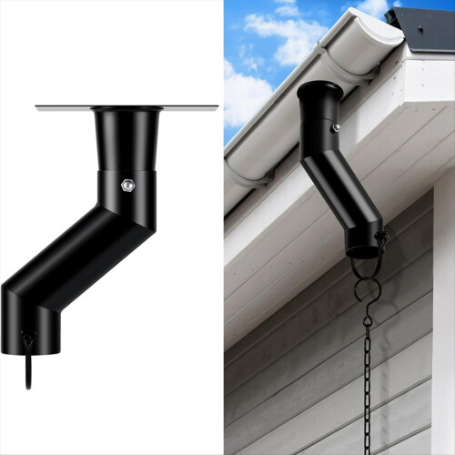 Rain Chain Gutter Adapter Black Installation Suit 2