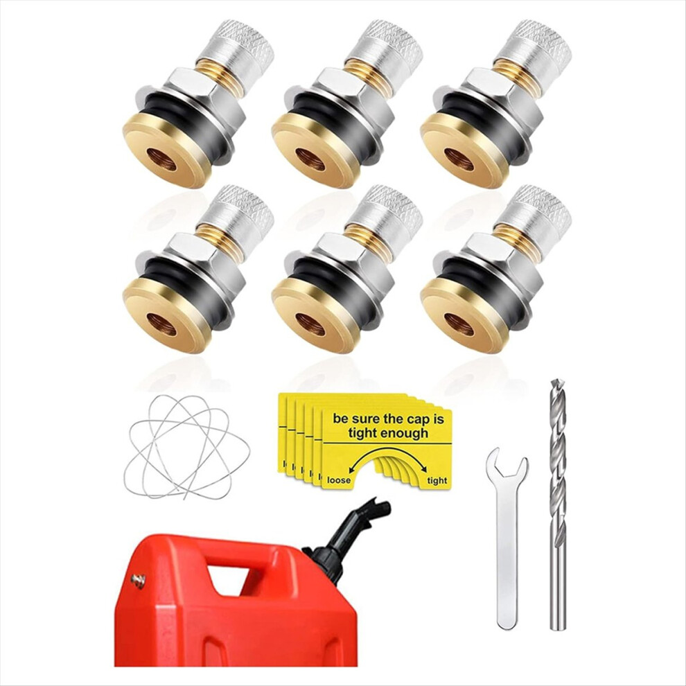 6 Pack Fuel Gas Tank Vent Caps,Leak-Proof Gas Jug 4852581960633