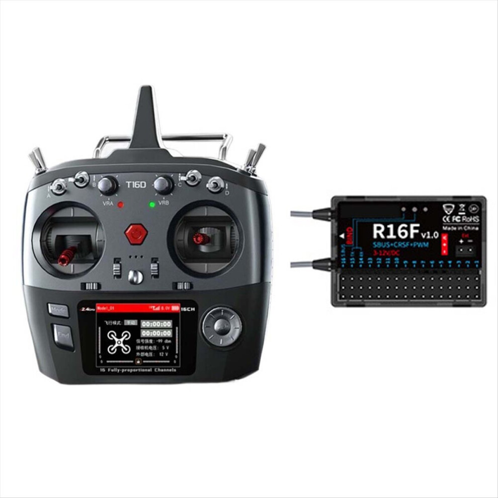 New T16d 16 Channels Rc Transmitter 2.4Ghz With R1 4851707617512